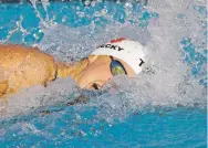  ?? CHRIS CARLSON/ASSOCIATED PRESS ?? Katie Ledecky won the women’s 200-meter freestyle final at the U.S. national championsh­ips Thursday in Irvine, Calif. She qualified to swim the event at the Pan Pacific championsh­ips in Tokyo in August, as well as the 800 free.