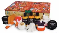  ?? FUNKO LUSH ?? LEFT: Funko’s new Harry Potter-themed Advent calendar ($50) features festive pocket Pop! figures.
ABOVE: Lush’s 12 Days of Christmas box ($100) includes seasonal products such as caramel and chestnut scented shower gels, and polar bear and Santa Claus bubble bars.