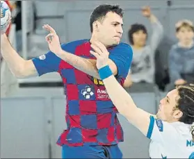  ?? FOTO: JOSÉ A. GARCÍA SIRVENT ?? Ariño, en acción contra el Granollers, rival del Barça en Sant Joan Despí