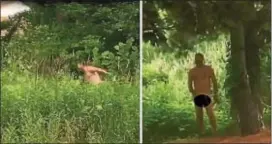  ?? VIDEO SCREENSHOT ?? A still image composite of video clips depicts a naked white male in Hamilton Township.