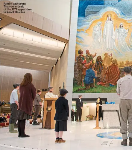  ??  ?? Family gathering: The new mosaic of the 1879 apparition in Knock Basilica