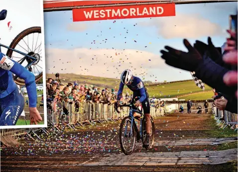  ?? ?? Winning moment Cameron crosses the finish line to seal the British title (Pics: Ross Brannigan)