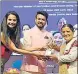  ?? ARVIND YADAV/HT PHOTO ?? Union minister Anurag Thakur felicitate­s Padma awardee Basanti Devi.