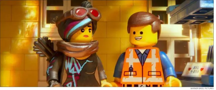  ?? WARNER BROS. PICTURES ?? While the last few years have hardened Lucy (voiced by Elizabeth Banks), Emmett (Chris Pratt) is still the happy-go-lucky guy he’s been in “The Lego Movie 2: The Second Part.”