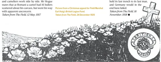  ??  ?? Picture from a Christmas appeal for Field Marshal Earl Haig’s British Legion Fund.Taken from The Field, 24 December 1925