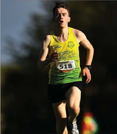  ??  ?? Damien Madigan of North Cork A.C competing in the Male U20’s during the Autumn Open Internatio­nal Cross-Country Festival at the National Sports Campus in Abbottstow n, Dublin. Photo by Sportsfile