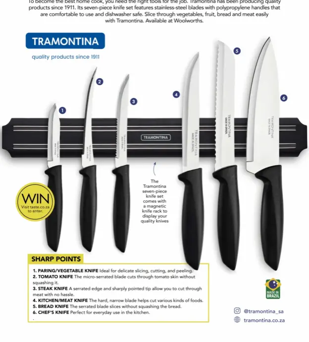 Tramontina Plenus Knife Set With Stainless Steel Blades And