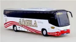  ??  ?? The simple but attractive lines of VDL's Futura look superb adorned by the eye-catching livery of Angela Holidays.