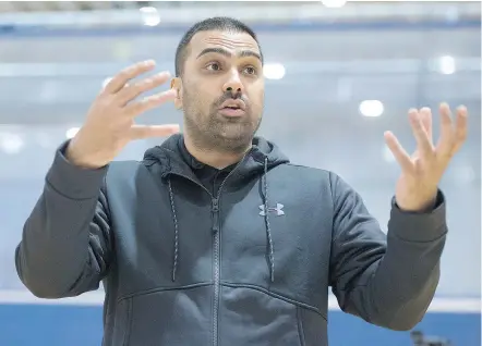  ?? GERRY KAHRMANN/PNG ?? Drive Academy co-founder Pasha Bains says for any young player to have even a chance of making it to the next level, they have to be playing youth club basketball year-round.