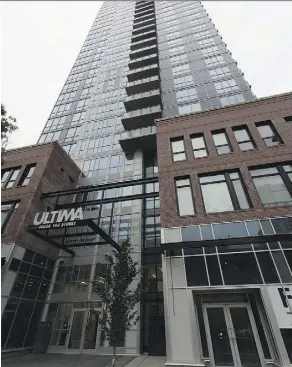  ?? GREG SOUTHAM ?? A parking stall in the 32-storey Ultima Tower condo building sold recently for $75,000. The building has over 300 parking stalls.