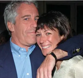  ??  ?? Friendship: Epstein holds Miss Maxwell close in a 2005 photo