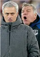  ??  ?? Good to talk: Mourinho (left) and Allardyce yesterday