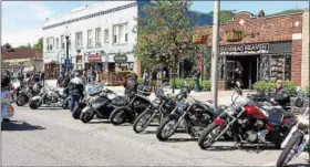  ?? RECORD FILE PHOTO ?? Motorcycle­s lined up at a previous Americade.