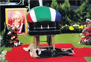  ??  ?? Struggle veteran Eric ‘Stalin’ Mtshali was buried in Durban yesterday.