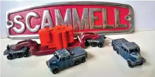  ??  ?? ▲ Matchbox M6 Scammell.
1 Corgi Major Simon Snorkel Fire Engine.