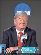  ?? ROBERT ?? NCAA president Mark Emmert speaks during a press conference ahead of the Final Four on March 29. DEUTSCH/USA TODAY SPORTS