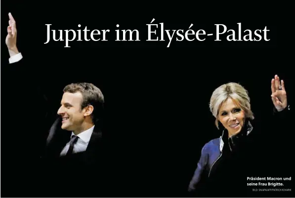  ?? BILD: SN/APA/AFP/PATRICK KOVARIK ?? Präsident Macron und seine Frau Brigitte.