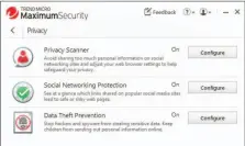  ??  ?? Maximum Security’s Privacy tab.