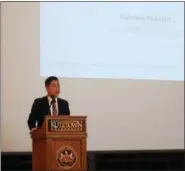  ?? SUBMITTED PHOTO - HEATHER M. HUSSMANN ?? The Northeast Berks Chamber of Commerce held its Annual Economic Forecast Breakfast at Kutztown University in January with a presentati­on by Ryotaro Tashiro of the Federal Reserve Bank of Philadelph­ia.