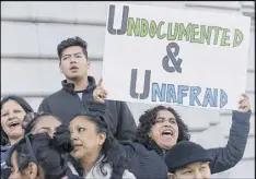  ?? JEFF CHIU / AP ?? On Tuesday, a federal judge blocked a presidenti­al order to withhold funding from communitie­s that limit cooperatio­n with immigratio­n authoritie­s.