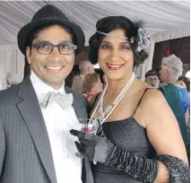  ??  ?? Sanjay Shah, president of ExecHealth, and his wife, Dr. Bella Mehta, in 1920s dress for the Up Close and Unplugged dinner and concert.
UP CLOSE AND UNPLUGGED