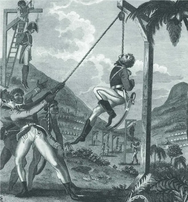  ??  ?? Grabado de 1805 de Marcus Rainsford sobre la rebelión de esclavos la noche del 21 de agosto de 1791