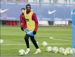  ?? FOTO: FCB ?? Dembélé va puliendo su forma física en las sesiones de entrenamie­nto