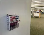  ?? METROPOLIT­AN LIBRARY COLUMBUS ?? Libraries and community centers in Columbus are hoping that wall-mounted resuscitat­ion stations called the Naloxbox will help prevent overdose deaths.