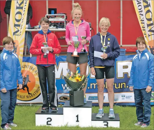  ??  ?? 2017 Half Marathon Podium Ladies Winners.