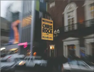  ?? AP PHOTO MARY SCHWALM ?? A marquee advertises Chris Rock outside the Wilbur Theatre, Wednesday, March 30, 2022, in Boston.