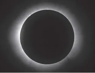  ?? AP/FERNANDO LLANO ?? THE moon covers the sun during a total solar eclipse in Mazatlan, Mexico, on April 8.