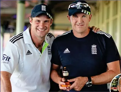  ??  ?? Teamwork: Strauss and Flower, who won the Ashes in 2011, and (inset) Giles