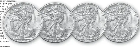  ??  ?? 1916-P Mint: Philadelph­ia Mintage: 608,000 Collector Value: $55 $265 1919-P Mint: Philadelph­ia Mintage: 962,000 Collector Value: $32 $515 1921-S Mint: San Francisco Mintage: 548,000 Collector Value: $80 $800 1938-D Mint: Denver Mintage: 491,600 Collector Value: $60 $160