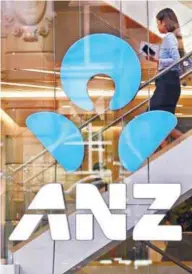  ?? AFPPIX ?? A file photo showing a woman walking past a sign for ANZ bank in Sydney on May 3 last year.