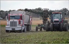  ?? JEFF RICE — JOURNAL-ADVOCATE ?? Sugarbeets are harvested on the Chris Fritzler farm north of Sterling in 2016. Breakdowns of highly complex tractors and other farm machinery during harvest can mean loss of crop yield if equipment isn’t repaired quidkly.