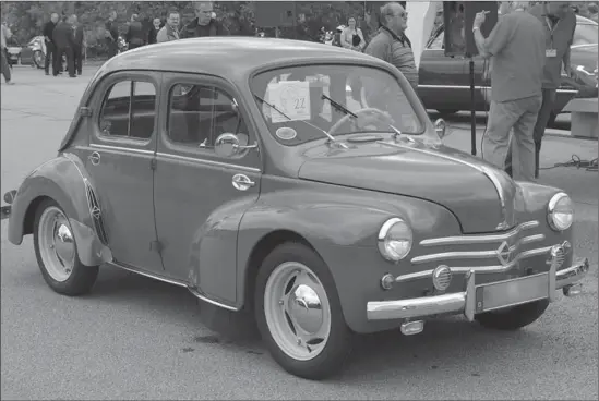  ??  ?? The Renault 4CV represente­d France’s contributi­on to North America’s burgeoning post-Second World War auto industry. The diminutive four-cylinder sedan offered barely adequate performanc­e but an interestin­g design that featured a tiny...