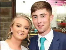  ??  ?? Aoife O’Connor and Padraig Moynihan were all ready for the Coláiste Treasa Debs.