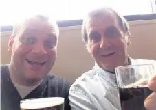  ??  ?? Pub pals Johnny and his dad enjoyed a quiet weekend pint together