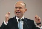  ?? ?? ▲ Joseph Muscat is accused of taking bribes and corruption in public office