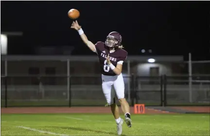  ?? AUSTIN HERTZOG - MEDIANEWS GROUP FILE ?? Pottsgrove’s Ryan Sisko tosses a pass last season. Sisko and the Falcons will have to wait an extra week for the start of their season. Friday’s game against West Catholic was suspended due to weather before Monday’s resumption was cancelled due to COVID-19issues within the West Catholic program.