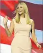  ?? Brian van der Brug The Times ?? IVANKA TRUMP spoke in a dress from her line.