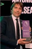  ?? REUTERS ?? Antonio Conte, 47 anni, tecnico dell’anno con il Chelsea