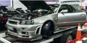  ??  ?? Taking home the award for biggest power output in Tough Street, Faizal’s IDEMON R34 GT-R now has its own purpose-built easy-load trailer, which he built in the weeks leading up to the event. Could this mean we will see the car hitting the track a bit...