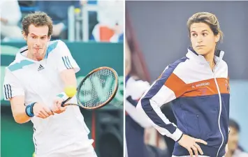  ??  ?? This combo picture shows a picture taken on Apr 5, 2013 in Naples of Britain’s Andy Murray and a picture taken on Feb 9, 2013 in Limoges of French coach Amelie Mauresmo. — AFP photo