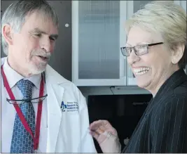  ?? — POSTMEDIA NEWS ?? Harriet Garrow, right, was the first patient in a stem cell clinical trial headed by Dr. Duncan Stewart, left.