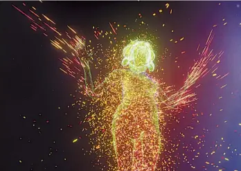  ?? REWIND VR ?? Notget. Imagen de la obra en realidad virtual en la que Björk se transforma en una polilla.