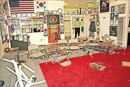  ?? See more photos at TehachapiN­ews.com. NICK SMIRNOFF / FOR TEHACHAPI NEWS ?? Vandals ransacked the interior of the Tehachapi Martial Arts Center, tossing furniture, ripping photos off the walls, and destroying a large number of trophies.