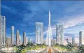  ?? COURTESY EMAAR PROPERTIES ?? ▪ An artist’s impression of the Dubai Creek Tower, which will be 928 metres tall when completed.