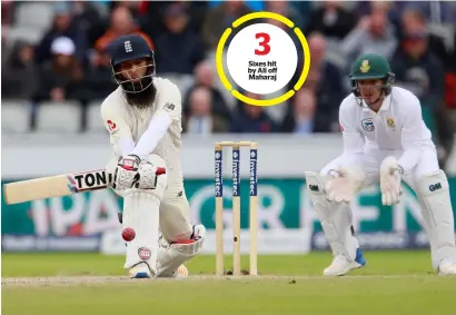  ?? Reuters ?? Moeen Ali made an unbeaten 67 on the third day of the fourth Test before rain brought play to a close. —