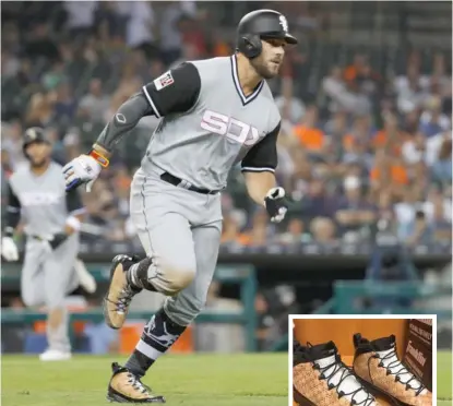  ?? AP ?? The shoes White Sox rookie Daniel Palka is wearing for Players Weekend are fashioned after the canvas exterior of teammate Tim Anderson’s backpack.